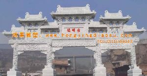 石龍柱牌樓雕塑 園林石雕牌樓