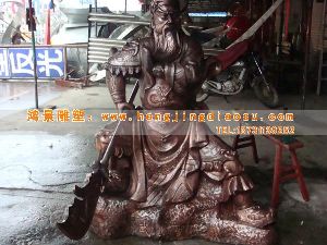 純銅關(guān)公像 純銅人物雕塑