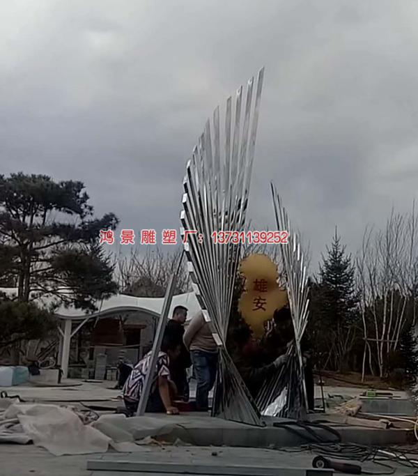 園林抽象鳳凰雕塑 園林抽象鳳凰雕塑