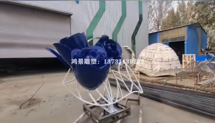 景觀藍色荷花雕塑 景觀藍色荷花雕塑